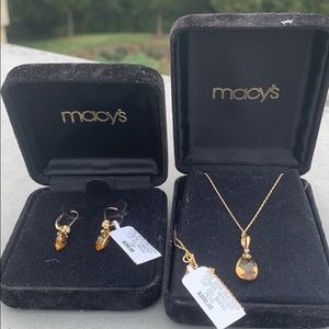 November Birthstone Jewelry (earrings & necklace)